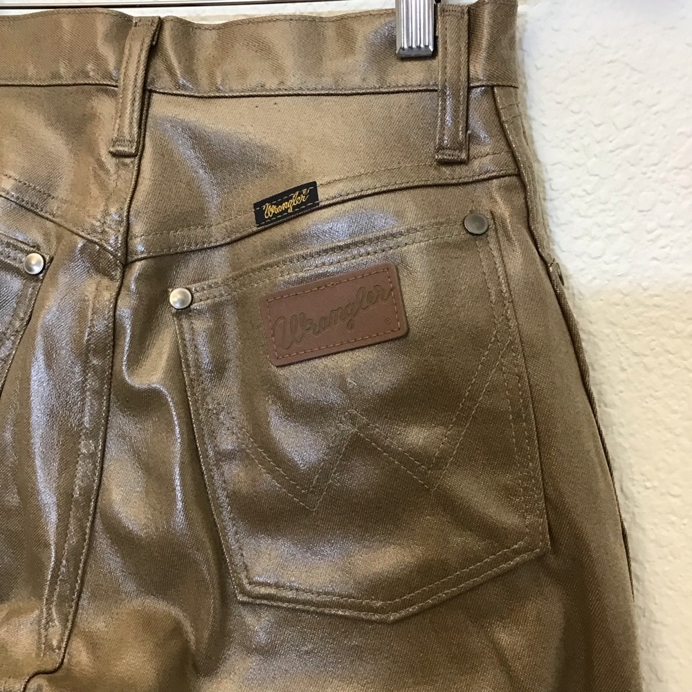 Wrangler Vintage 25 x 36 Coated High-Rise Gold/Beige Women’s Jeans Made In USA - Picture 7 of 12